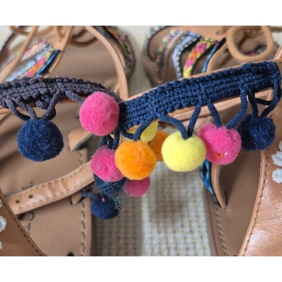 Indigo Rd. Colorful Gladiator Strappy Flat Sandal Size 9.5 Festival Summer Boho - Picture 10 of 14